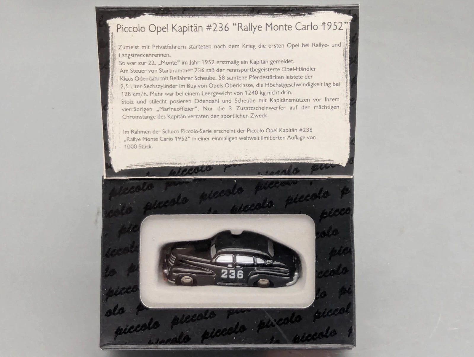 Modellautos 1:90 Schuco Piccolo Opel Kapitän #236 Rallye Monte Carlo 1952 in OVP