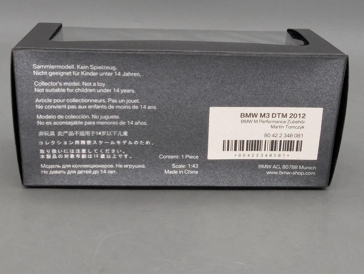 Modellautos 1:43 Minichamps BMW M3 DTM 2012 #1 Tom Tomczyk mit Dealer OVP