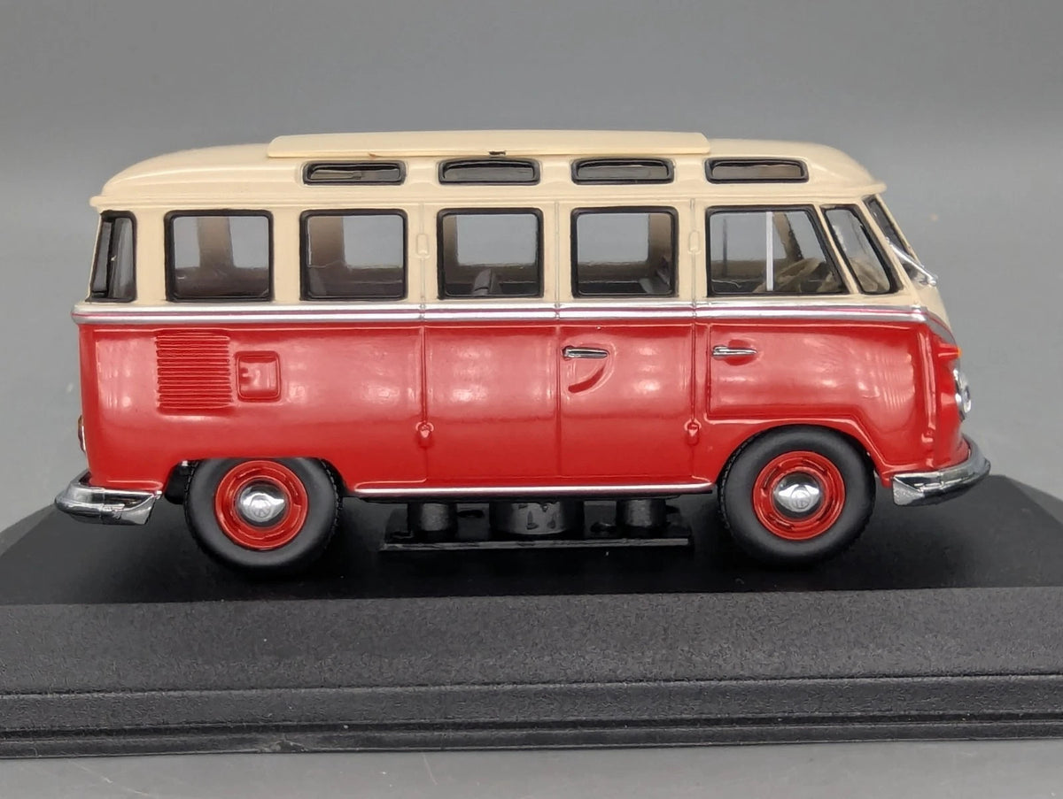 Modellautos 1:43 Minichamps Volkswagen VW Classic Bus T1 Rot Weiß mit Dealer OVP