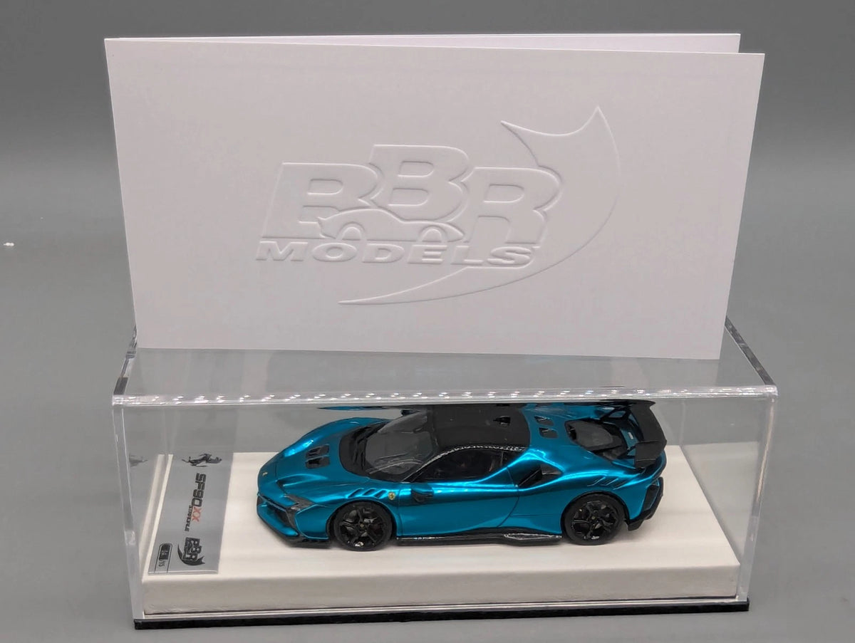 Modellautos 1:43 BBR Concept43 Ferrari SF90XX Stradale Chrome Blue Ltd 04/15 OVP