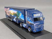 Lkw Modell 1:87 Herpa Volvo FH 16 XL Euro-KK-SZ Blue Rebel mit Vitrine