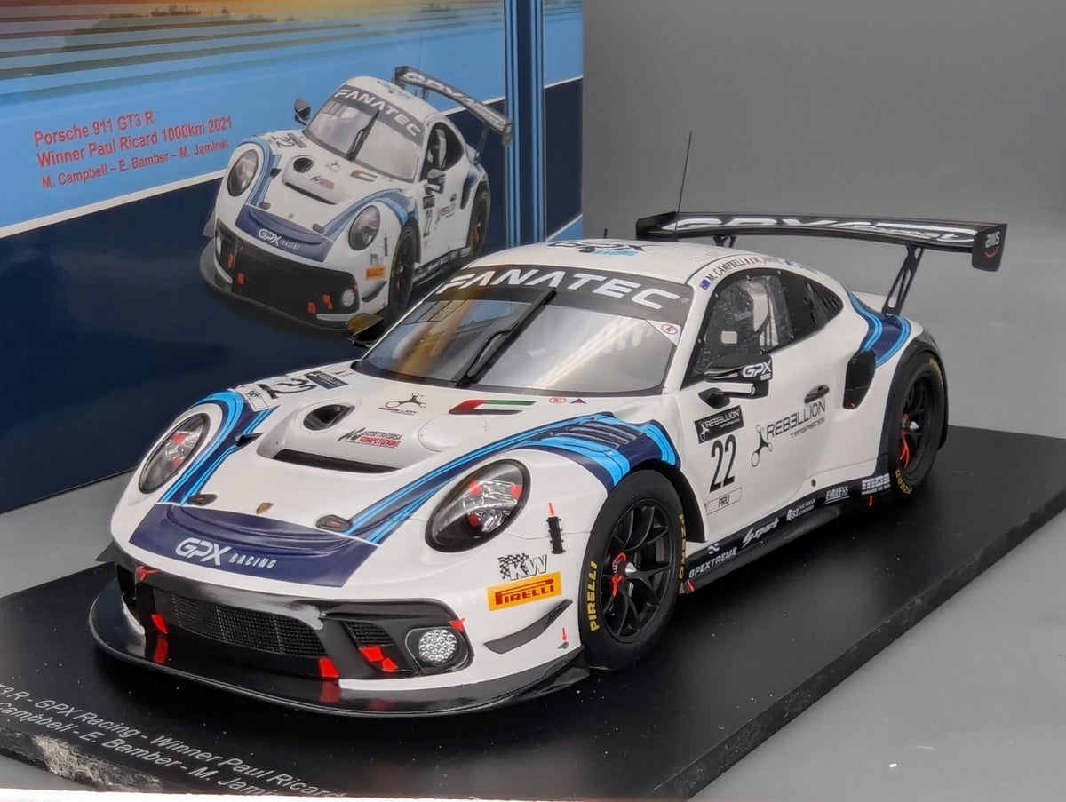Modellautos 1:18 Spark 18SP129 Porsche 911 GT3 R WINNER 1000km 2021 #22 mit OVP