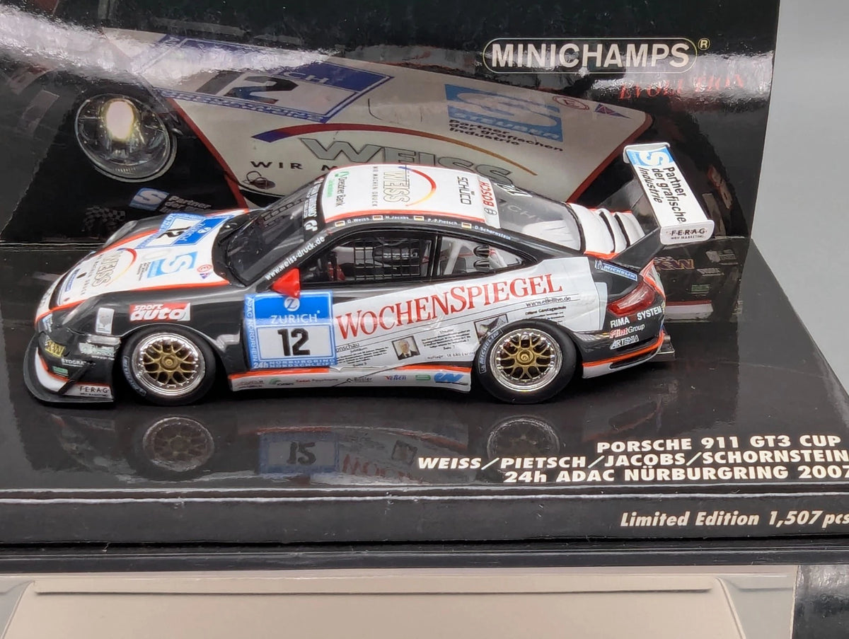 Modellautos 1:43 Minichamps Porsche 911 GT3 Cup 24h Nürburgring 2007 #12 mit OVP