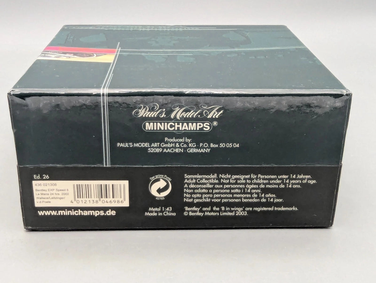 Modellautos 1:43 Minichamps Bentley EXP Speed 8 24h Le Mans 2002 #8 mit OVP