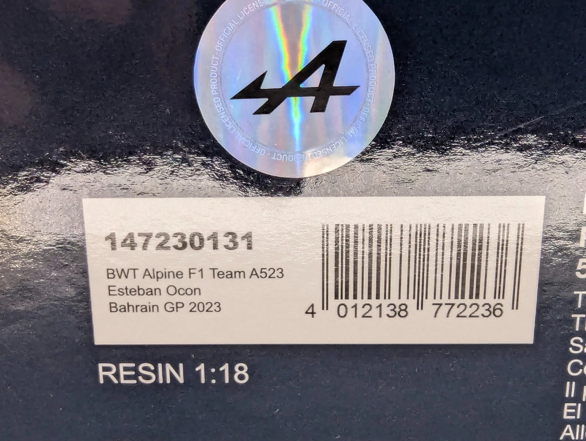 Modellautos 1:18 Minichamps BWT Alpine F1 Bahrain 2023 #31 Esteban Ocon mit OVP