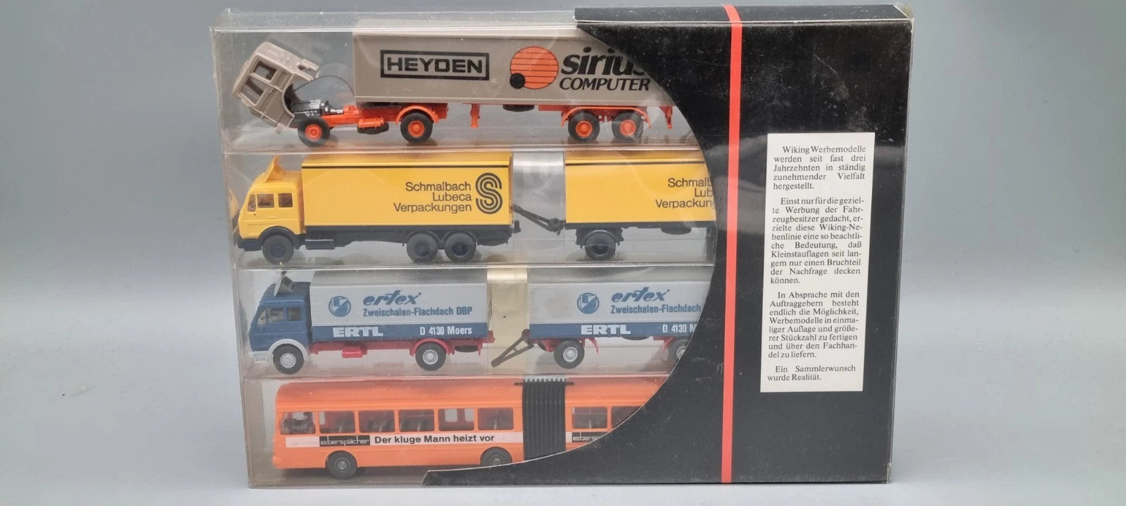 Nutzfahrzeug Modelle 1:87 Wiking Werbemodelle 4er Set 1982/83 OVP