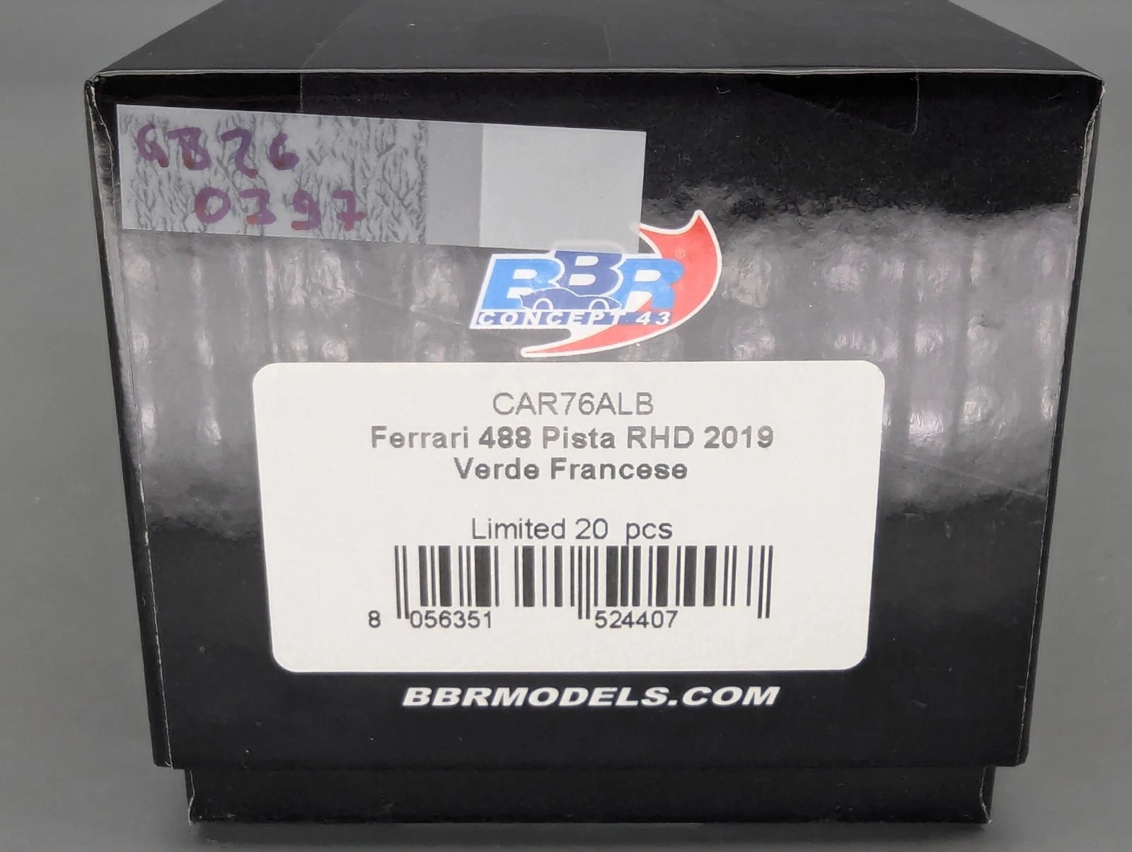 Modellautos 1:43 BBR Concept43 Ferrari 488 Pista RHD 2019 Verde France 17/20 OVP