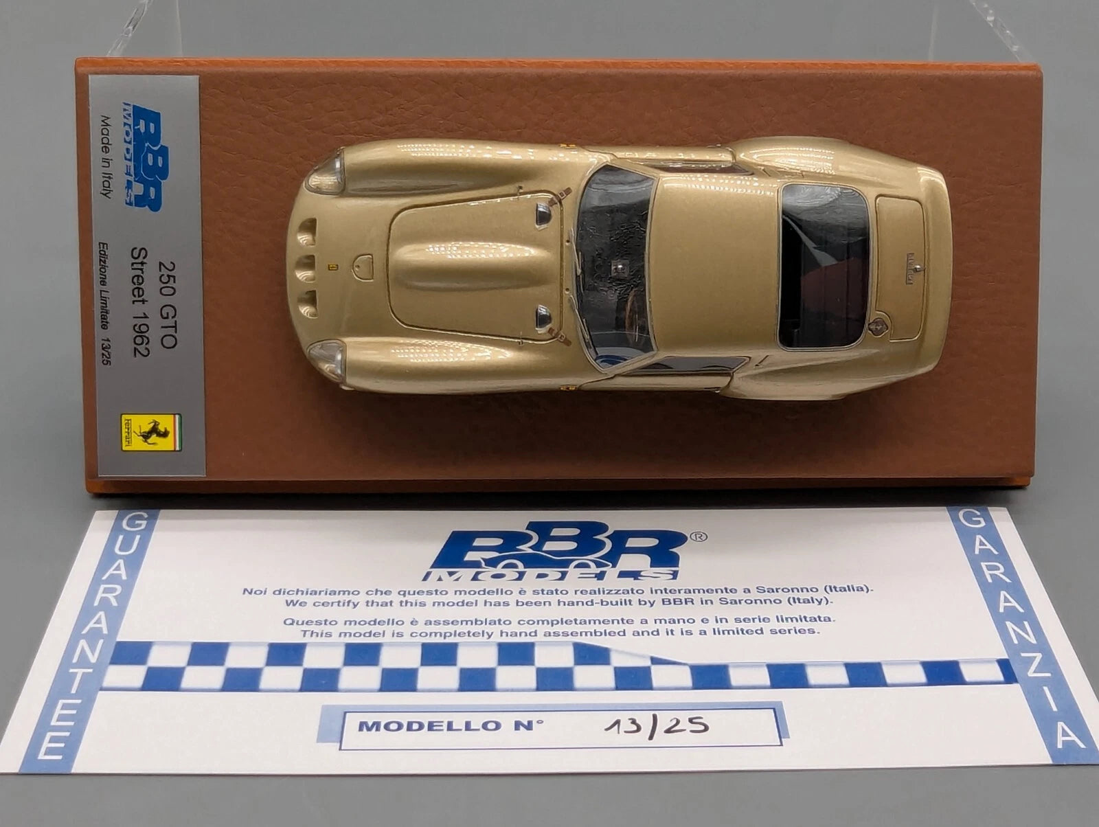 Modellautos 1:43 BBR CALSITO Ferrari 250 GTO Street 1962 Gold 13/25 OVP