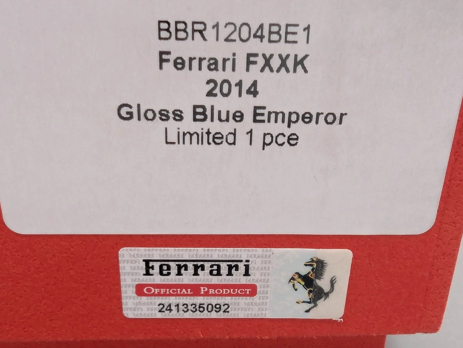 Modellautos 1:12 BBR Ferrari FXX-K 2014 Gloss Blue Emperor UNIKAT Ltd 01/01 OVP