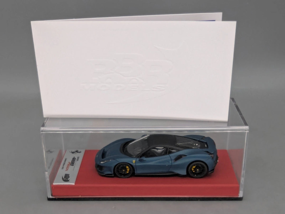 Modellautos 1:43 BBR Concept43 Ferrari 488 Pista Blue Capri Matt 10/10 OVP