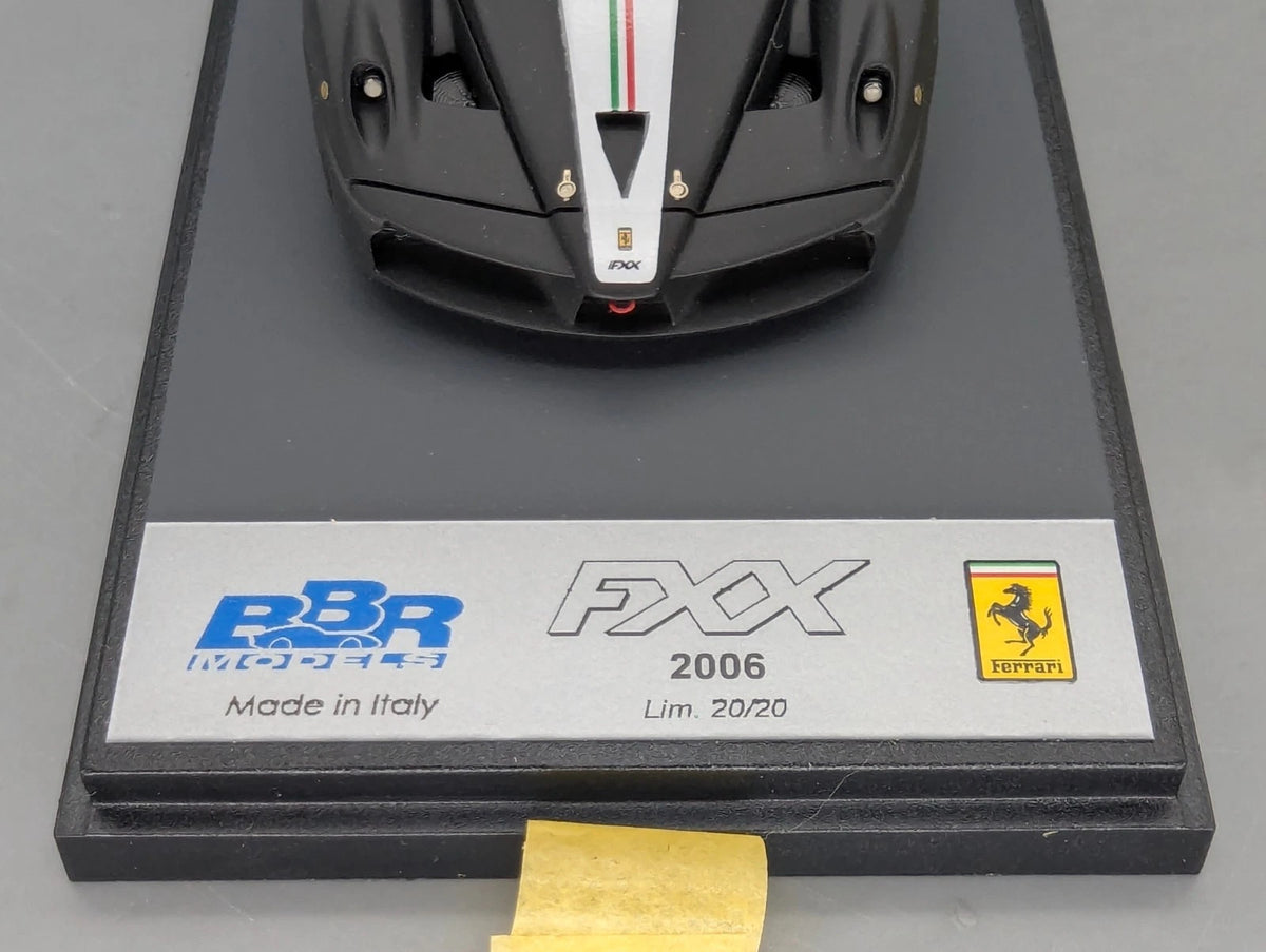Modellautos 1:43 BBR Ferrari FXX 2006 Black Matt Ltd 20/20 mit Vitrine + OVP