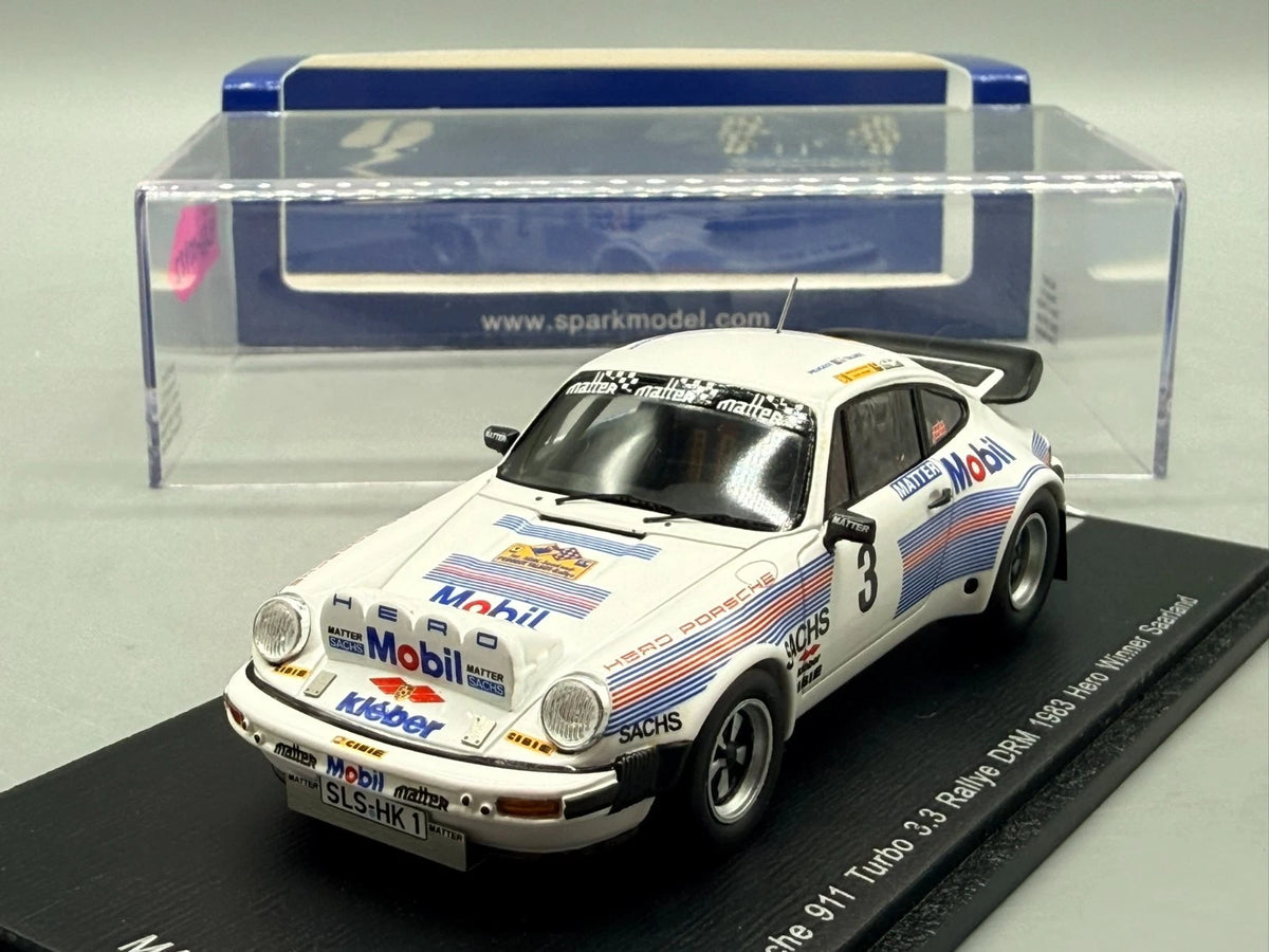 Modellautos 1:43 Spark Porsche 911 Turbo 3.3 Rallye DRM 1983 Hero Winner + OVP