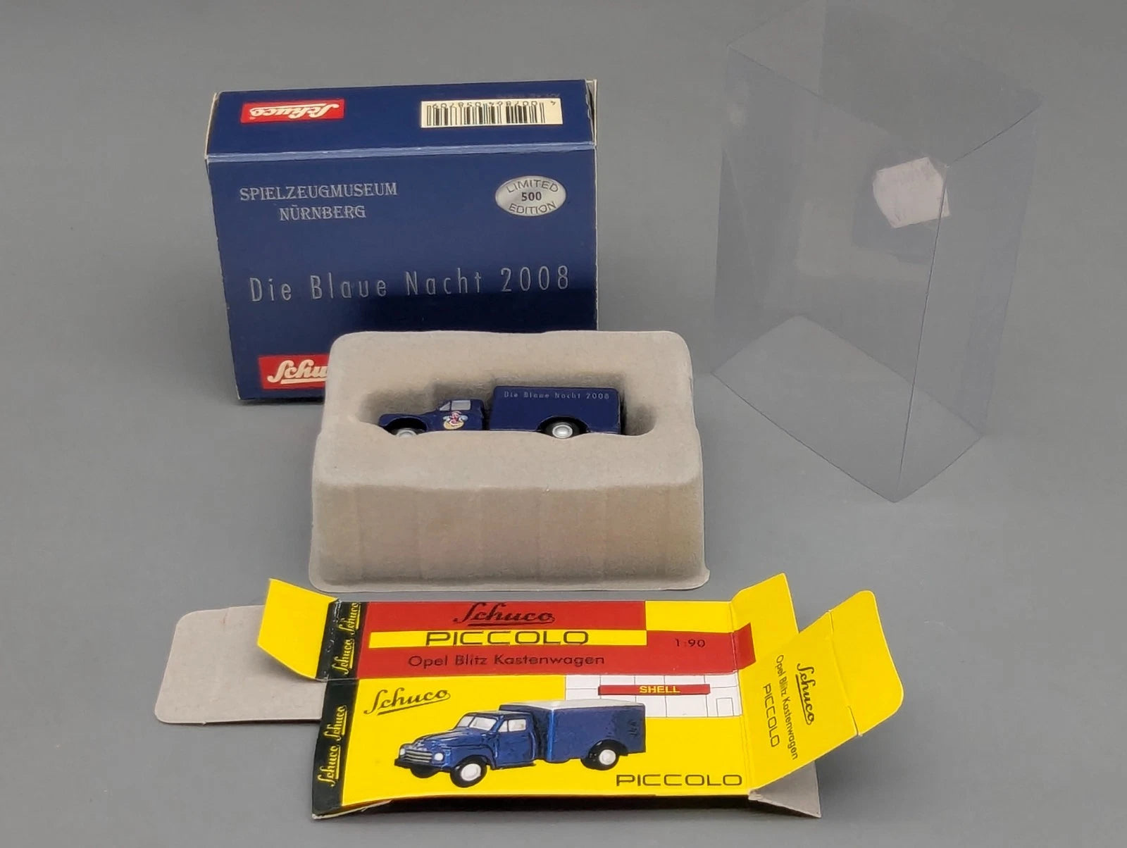 Modellautos 1:90 Schuco Piccolo Opel Blitz Die blaue Nacht 2008 Nürnberg in OVP