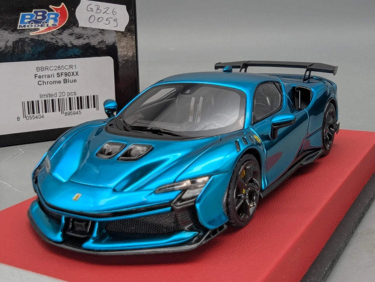Modellautos 1:43 BBR Concept43 Ferrari SF90XX Stradale Chrome Blue Ltd 03/20 OVP