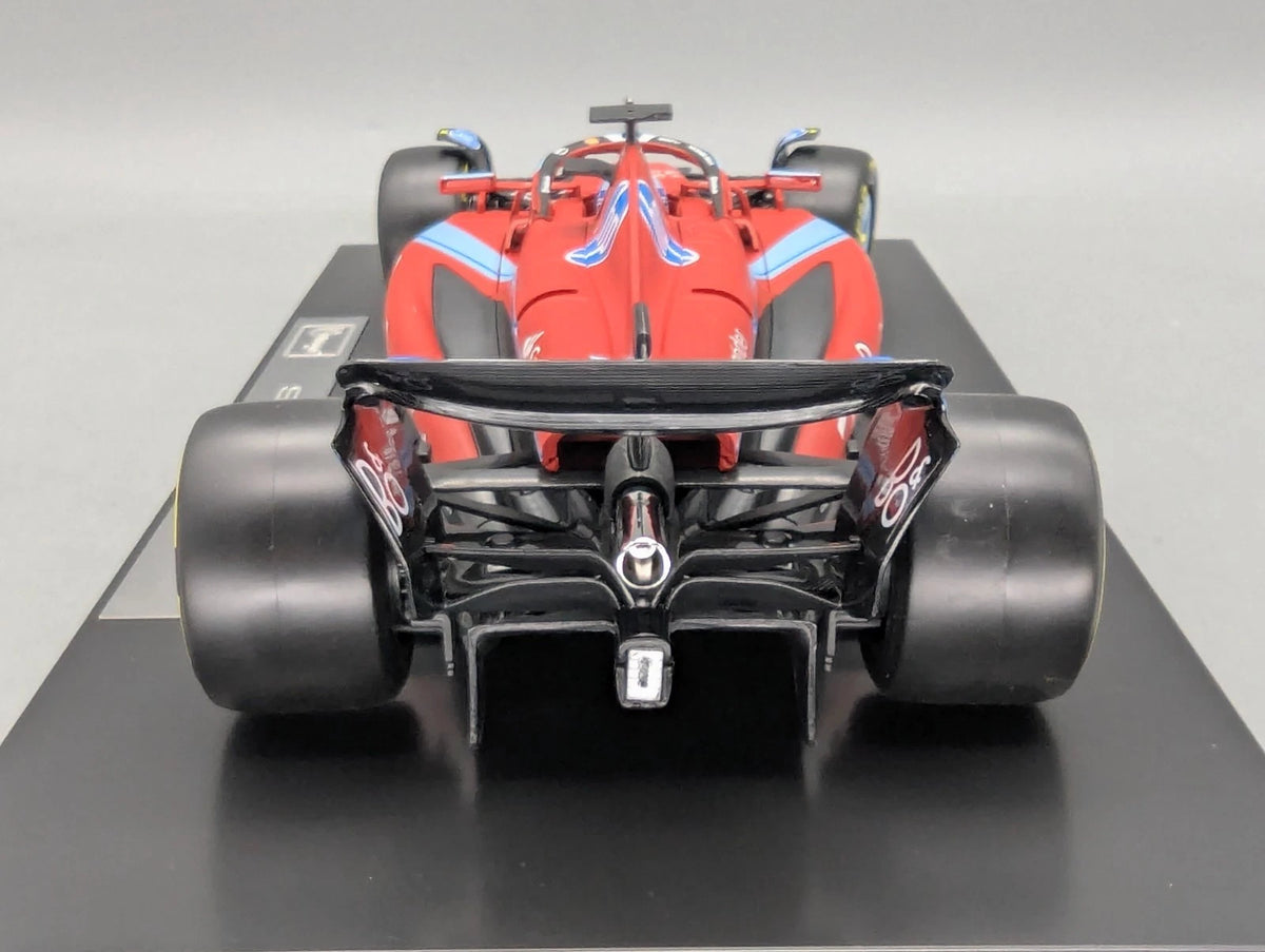 Modellautos 1:18 Bburago Ferrari SF24 Miami 2024 #16 C. Leclerc mit Vitrine OVP