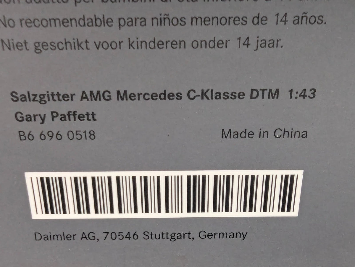 Modellautos 1:43 Minichamps AMG Mercedes C Klasse DTM 2009 #10 Gary Paffett OVP