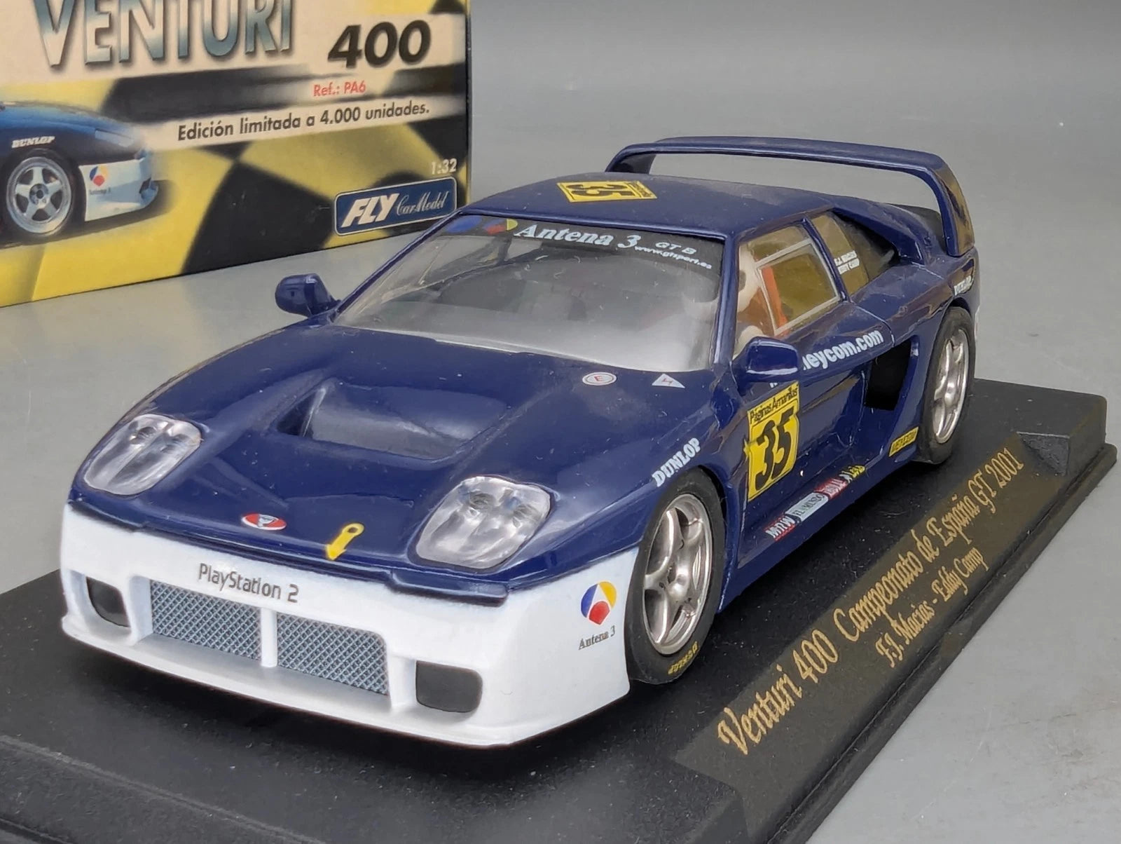 Modellautos Slotcar 1:32 Fly Venturi 400 Campeonato de Espana GT 2001 #35 OVP