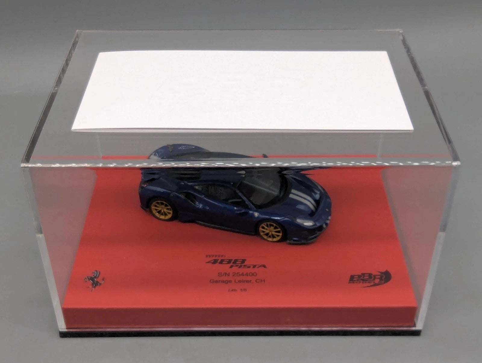 Modellautos 1:43 BBR Ferrari 488 Pista LHD Leirer CH Limited 1/5 Medium Base OVP