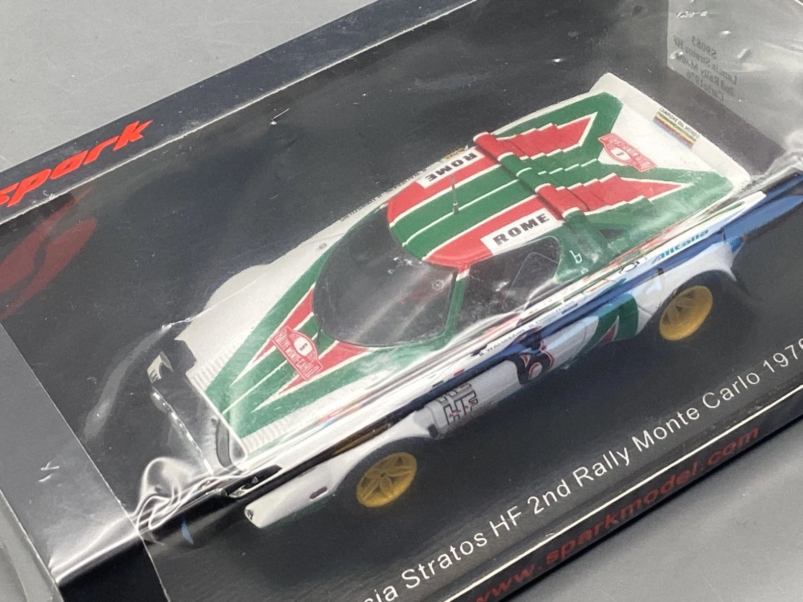 Modellautos 1:43 Spark Lancia Stratos HF 2nd Rally Monte Carlo 1976 #6 mit OVP