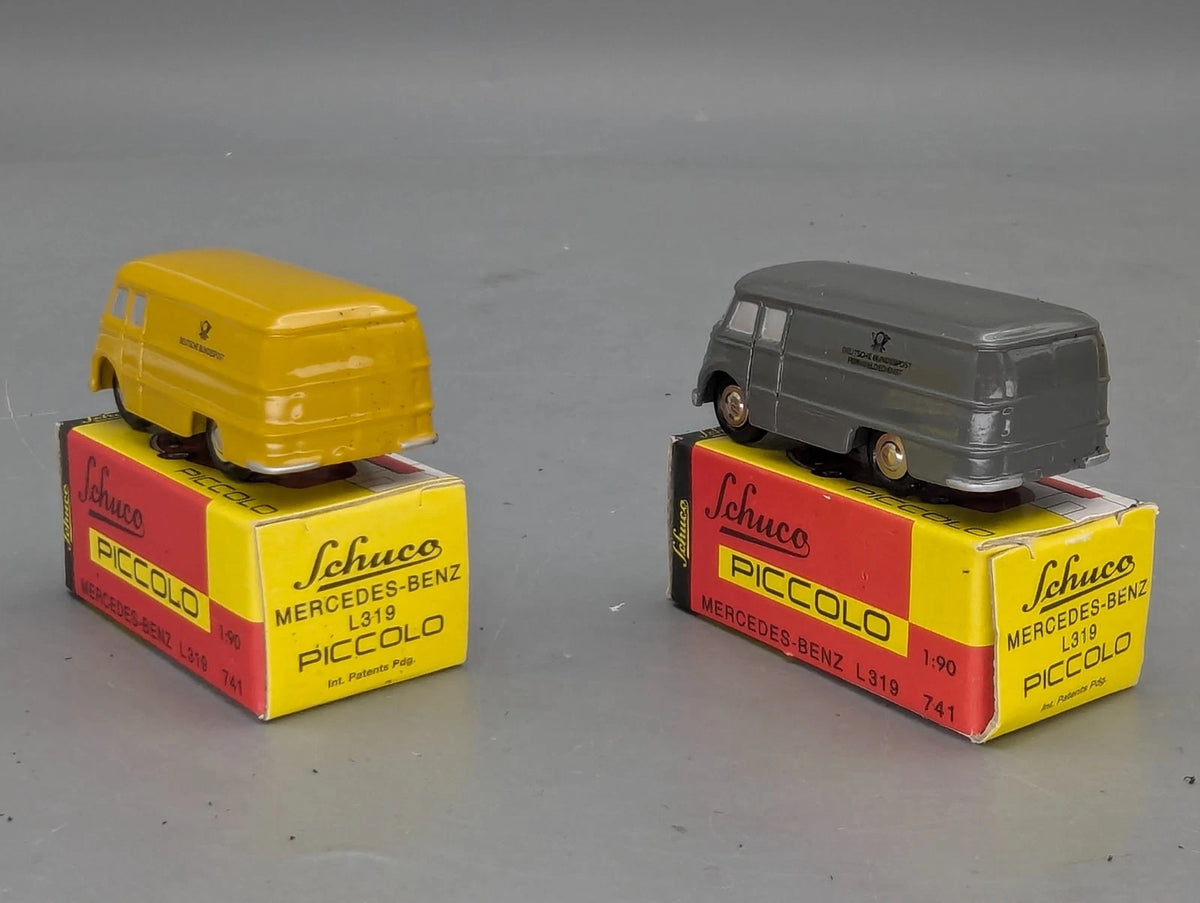 Modellautos 1:90 Schuco Piccolo-Set Dt. Post Mercedes Benz L 319 2-teilig OVP