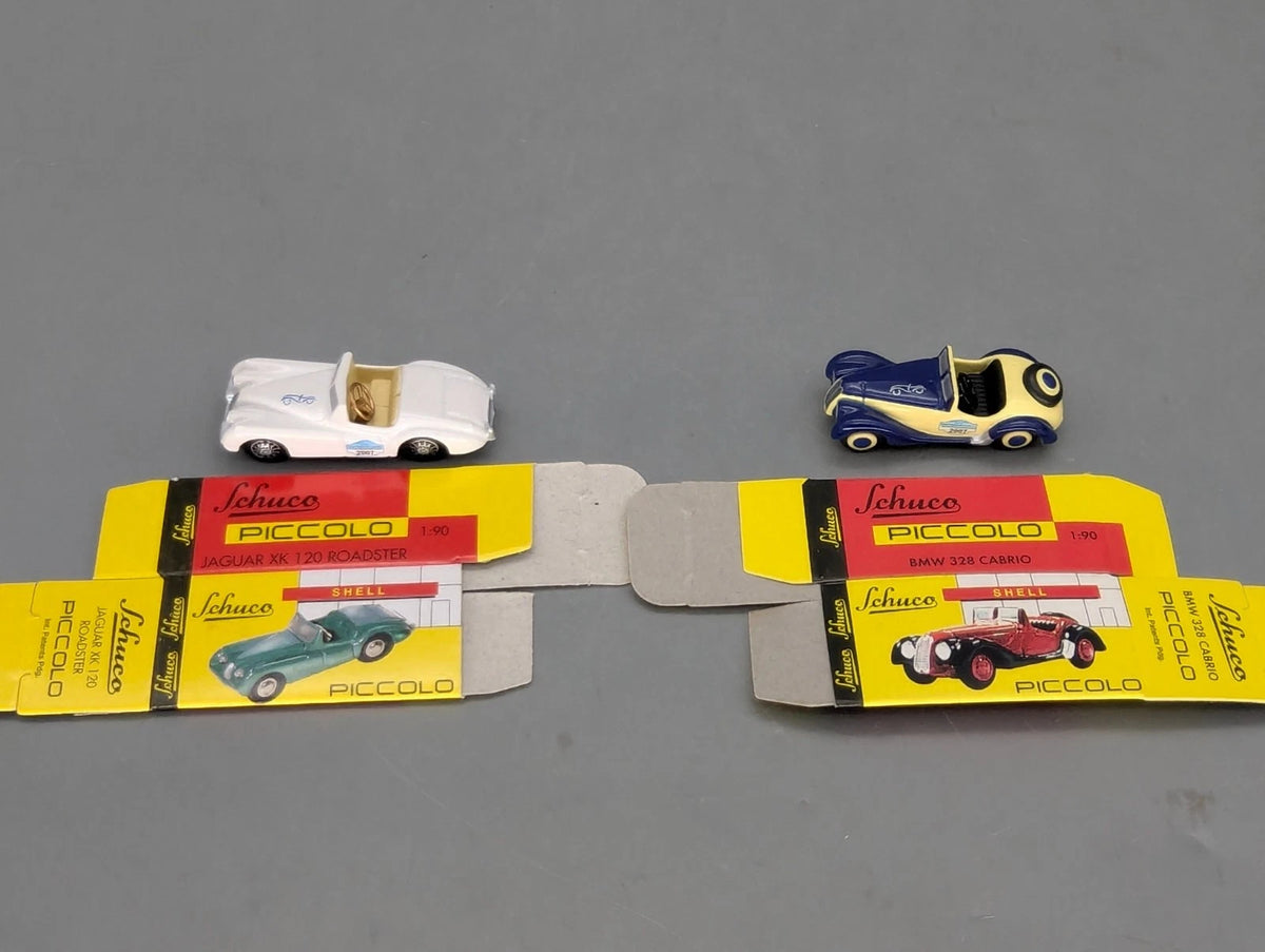 Modellautos 1:90 Schuco Piccolo Set ADAC Trentino Classic 2007 BMW + Jaguar OVP