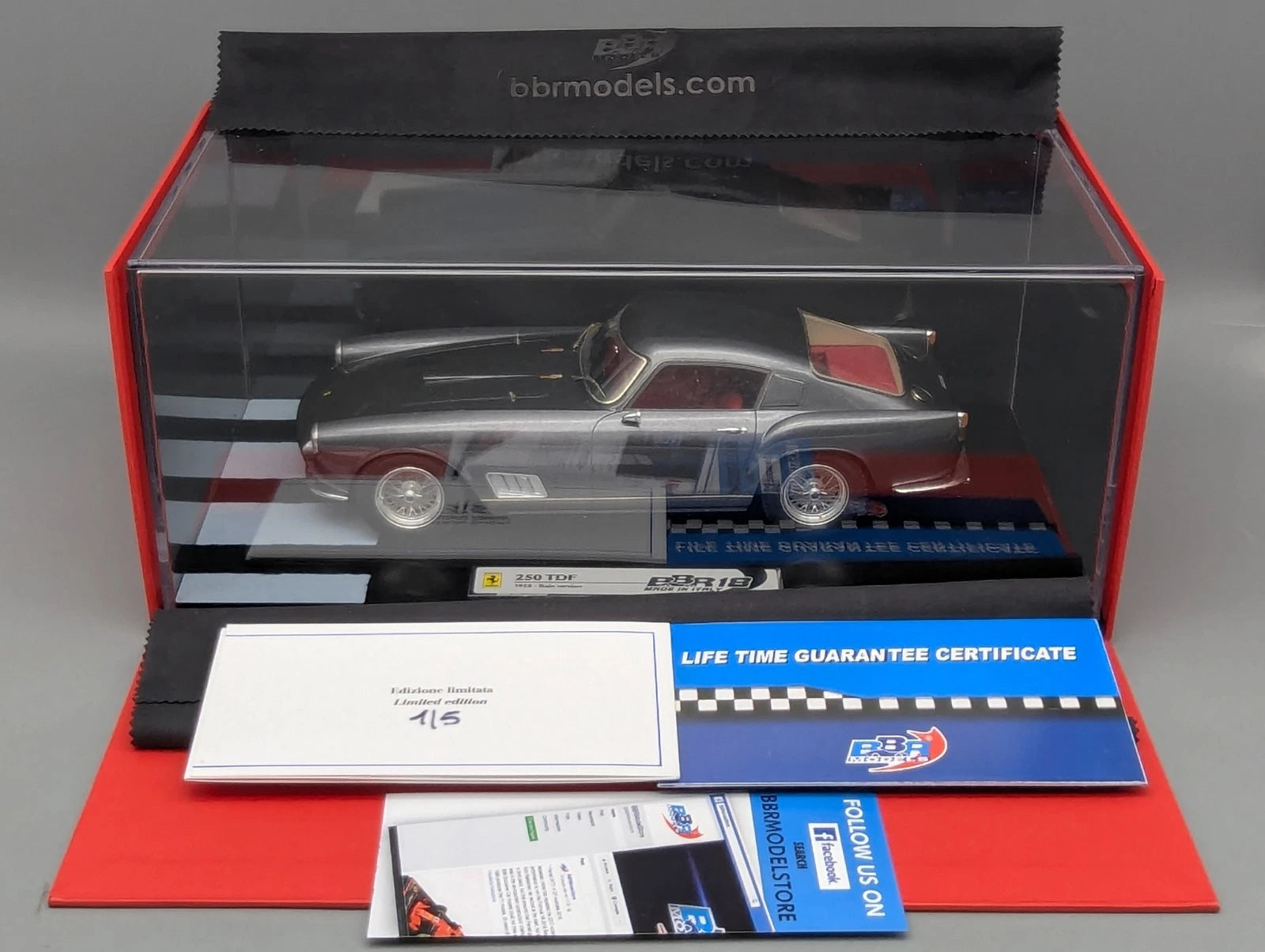 Modellautos 1:18 BBR Ferrari 250 TDF 1958 Rain Version Ltd 01/05 Grigio Fer. OVP