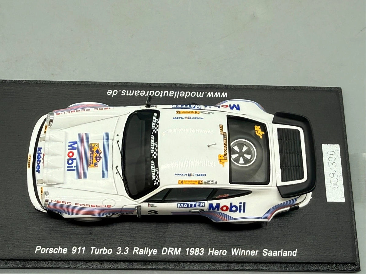 Modellautos 1:43 Spark Porsche 911 Turbo 3.3 Rallye DRM 1983 Hero Winner + OVP