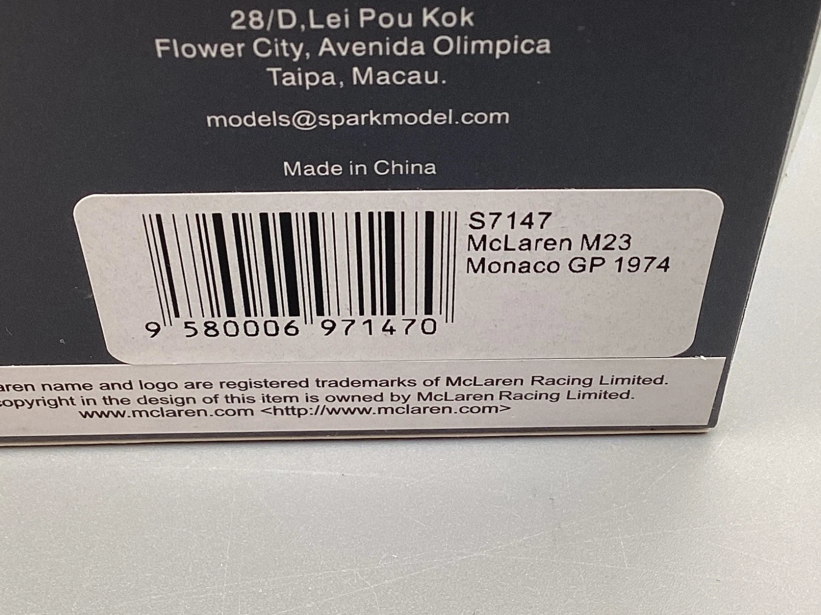 Modellautos 1:43 Spark McLaren M23 GP Monaco 1974 Fittipaldi #5 mit OVP