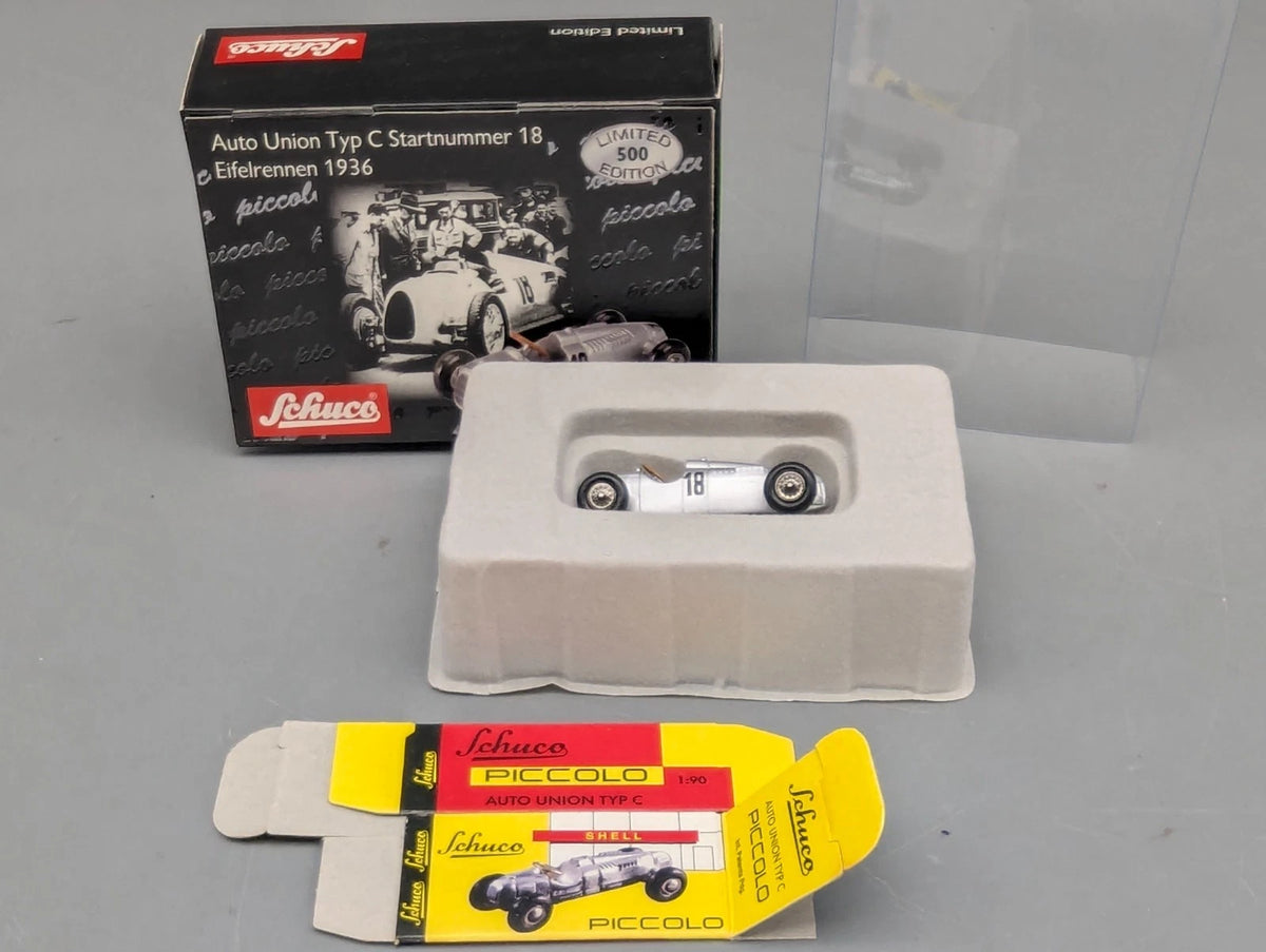 Modellautos 1:90 Schuco Piccolo Auto Union Typ C Eifelrennen 1936 #18 in OVP