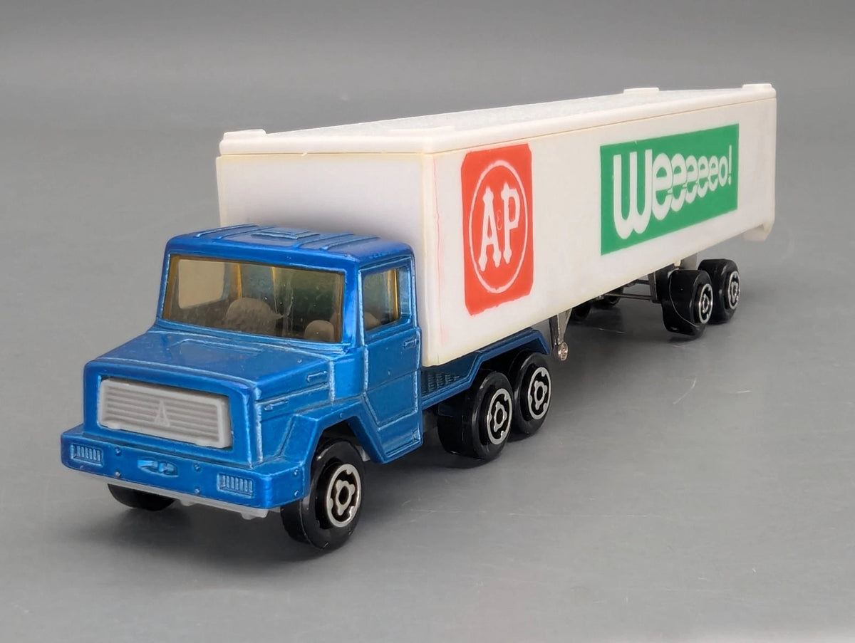 Modellautos 1:100 Majorette 361 Magirus Semi Cont. + Original Majorette Vitrine