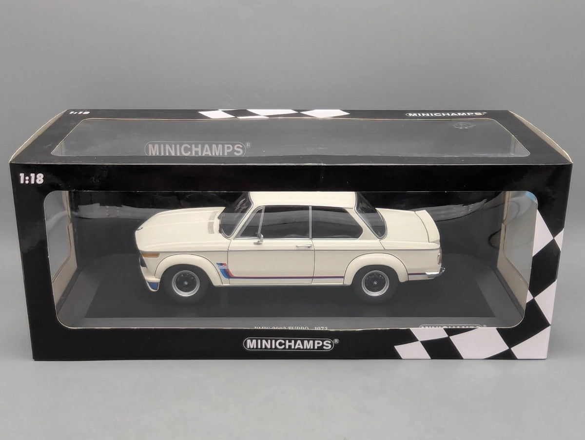 Modellautos 1:18 Minichamps BMW 2002 Turbo 1973 Weiß mit OVP