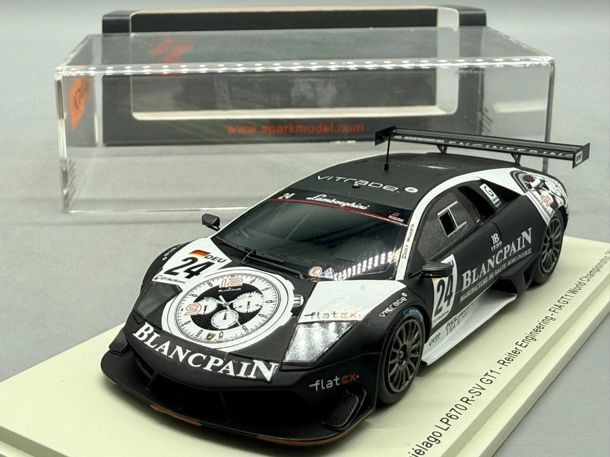 Modellautos 1:43 Spark Lamborghini Murcielago LP670 R-SV GT1 WC 2010 #24 + OVP