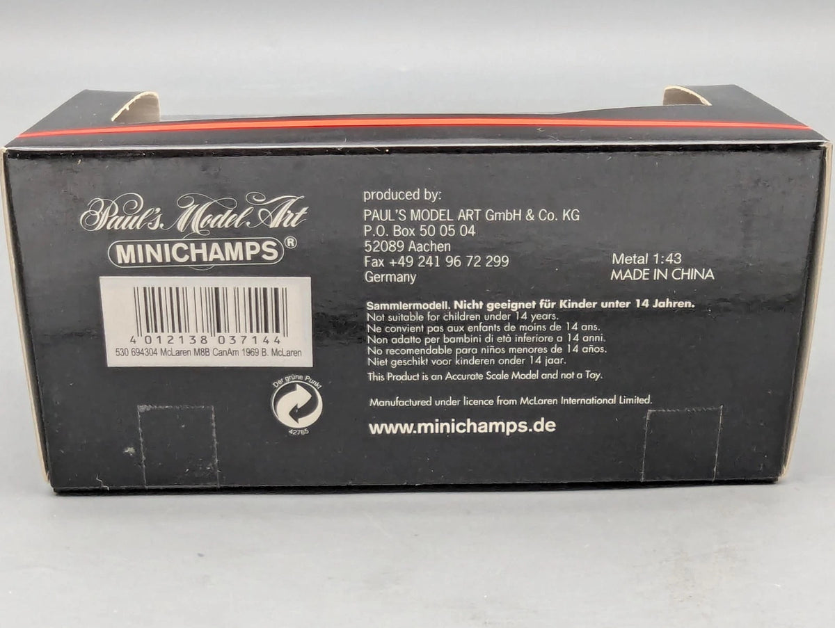 Modellautos 1:43 Minichamps McLaren M8B Can Am Series 1969 Champion #4 mit OVP