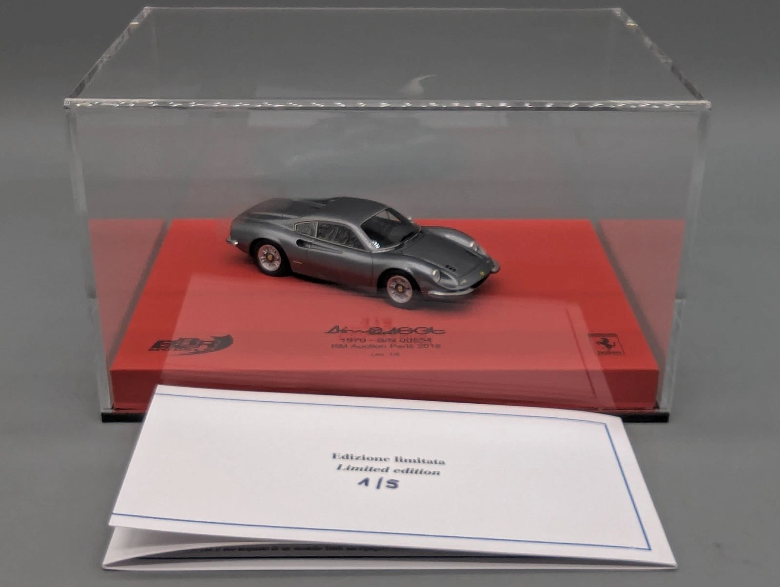 Modellautos 1:43 BBR Ferrari 246 GT Dino 1970 Auction Paris 2018 01/05 mit OVP