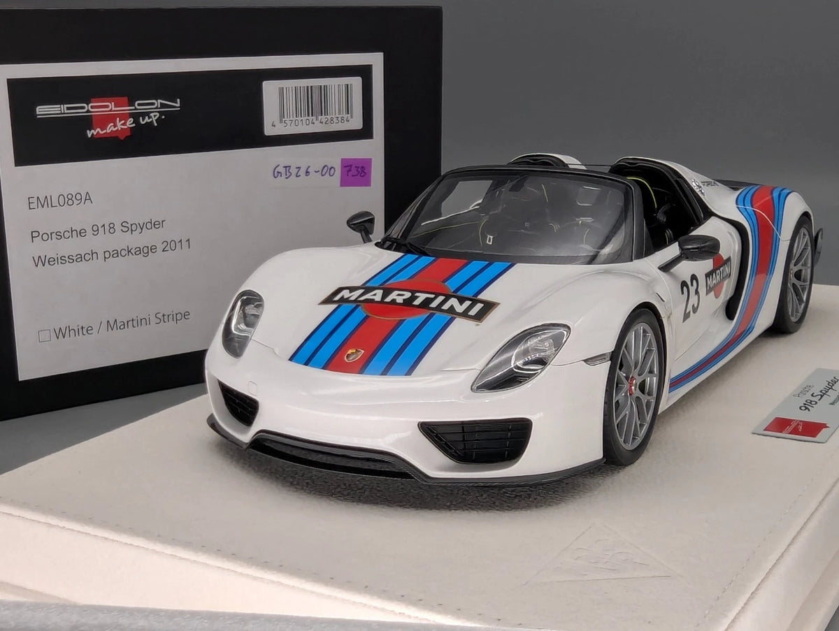 Eidolon Make Up 1:18 Porsche 918 Spyder Weissach Package 2011 Martini #23 OVP