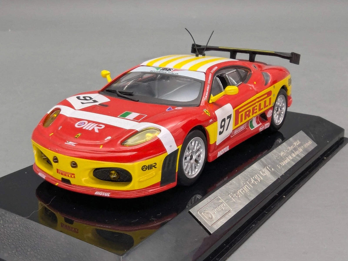 Modellautos 1:43 Bburago Racing Ferrari F430 GTC 24h Le Mans 2008 #97 OVP