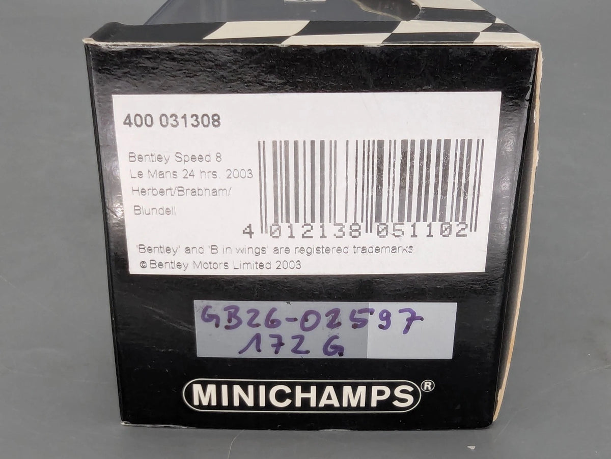 Modellautos 1:43 Minichamps Bentley Speed 8 24h Le Mans 2003 #8 mit OVP