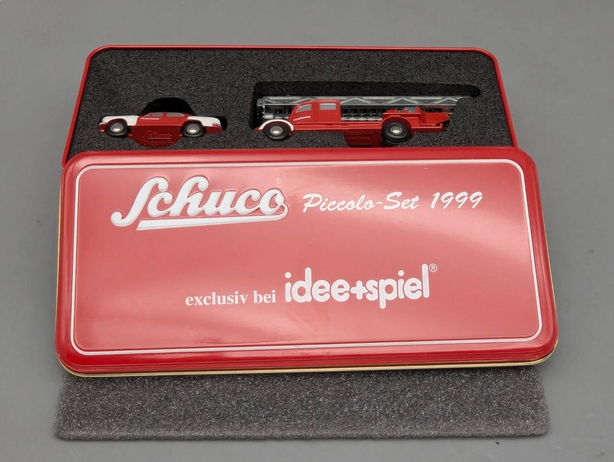Modellautos 1:90 Schuco Piccolo Feuerwehr Doppelset Set 1999 2-teilig OVP