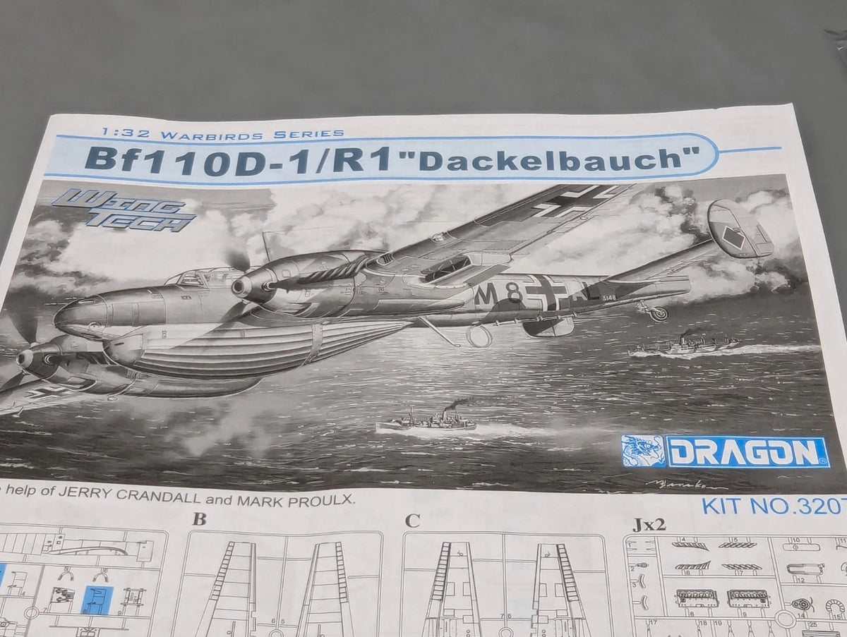 Flugzeug Bausatz 1:32 Dragon Models 3207 Bf 110D-1/R1 Dackelbauch mit OVP