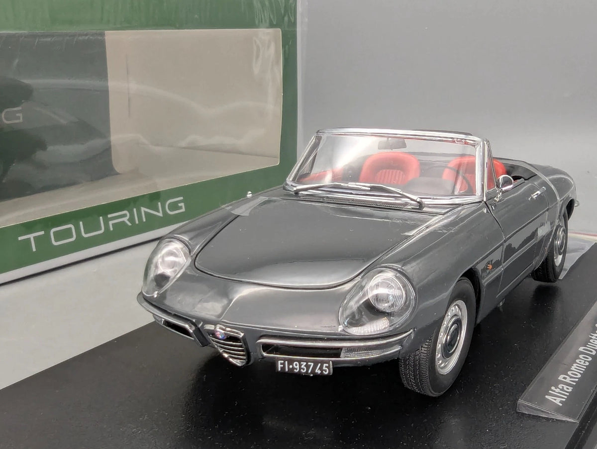 Modellautos 1:18 Touring Modelcars Alfa Romeo Duetto Spider 1966 Grau mit OVP