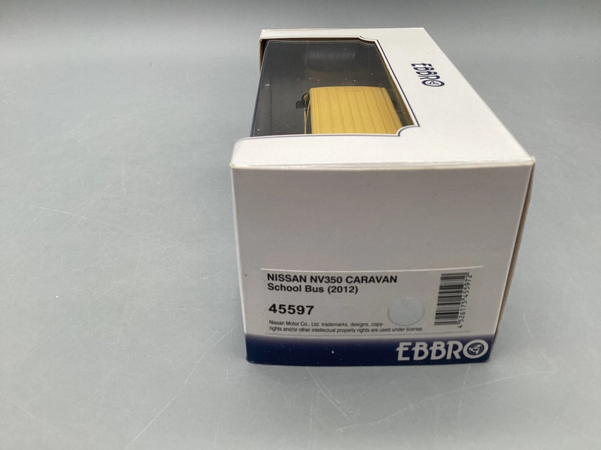 Modellautos 1:43 Ebbro Nissan NV350 Caravan School Bus 2012 in OVP