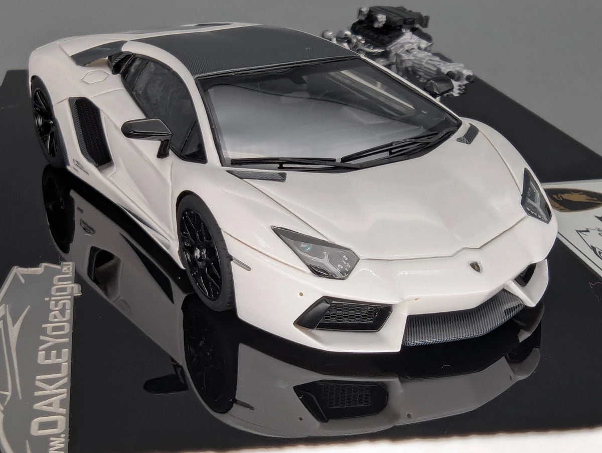 Eidolon Make Up 1:43 Lamborghini Aventador LP760-2 Engine Set Oakley Weiß OVP