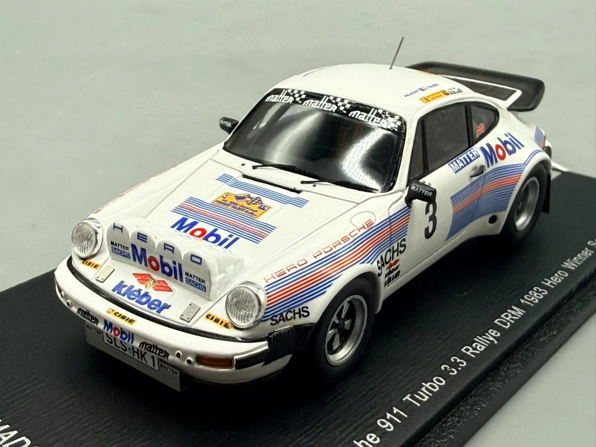 Modellautos 1:43 Spark Porsche 911 Turbo 3.3 Rallye DRM 1983 Hero Winner + OVP