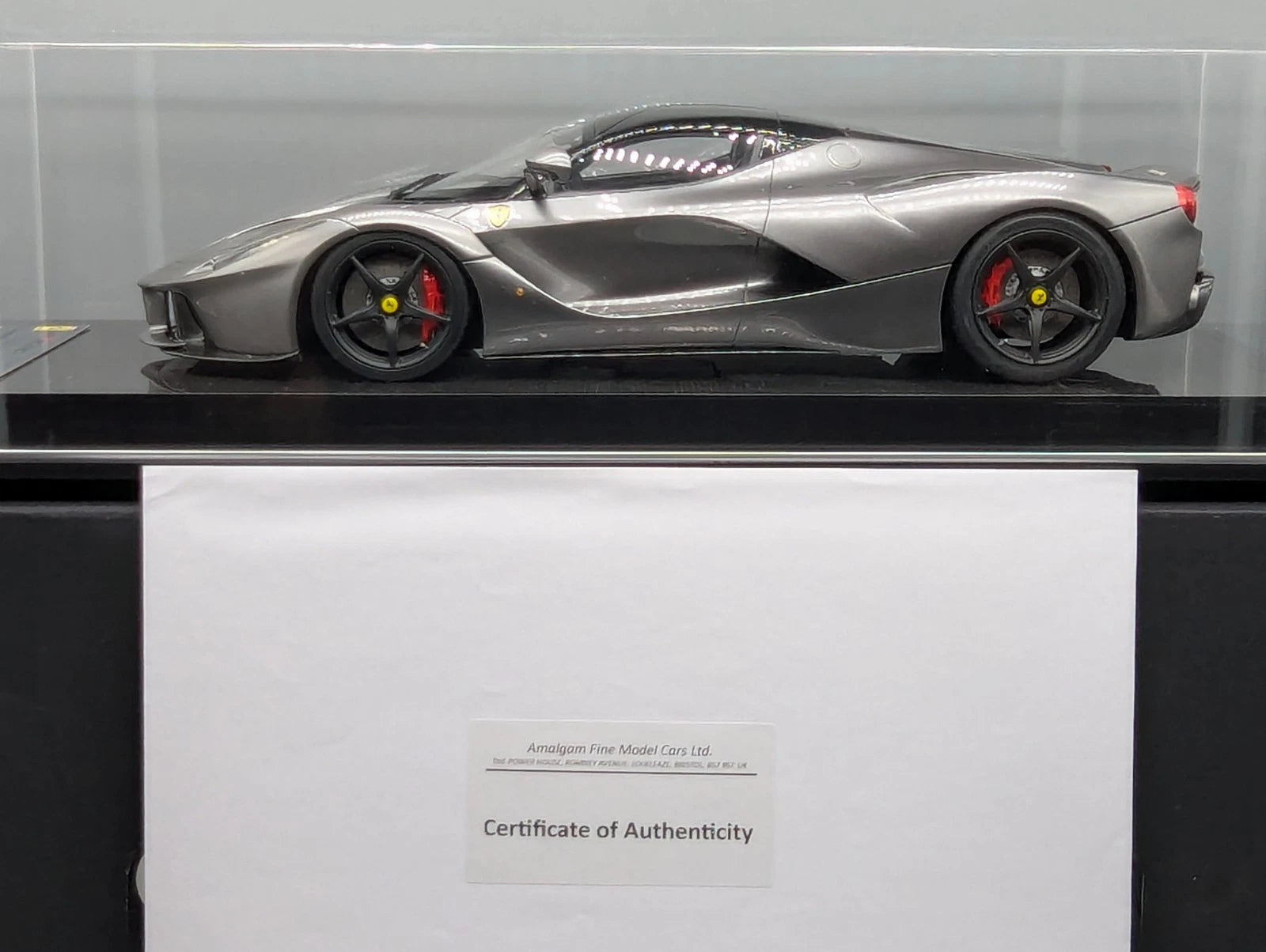 Modellautos 1:12 Amalgam Ferrari La Ferrari Ltd #01/10 Silber Zertifikat mit OVP