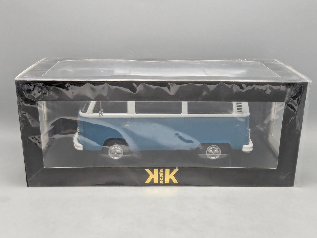 Modellautos 1:18 KK-Scale Volkswagen VW T2b Bus Türkisblau Weiß mit OVP