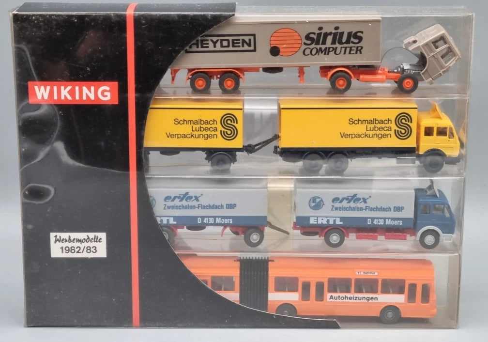 Nutzfahrzeug Modelle 1:87 Wiking Werbemodelle 4er Set 1982/83 OVP