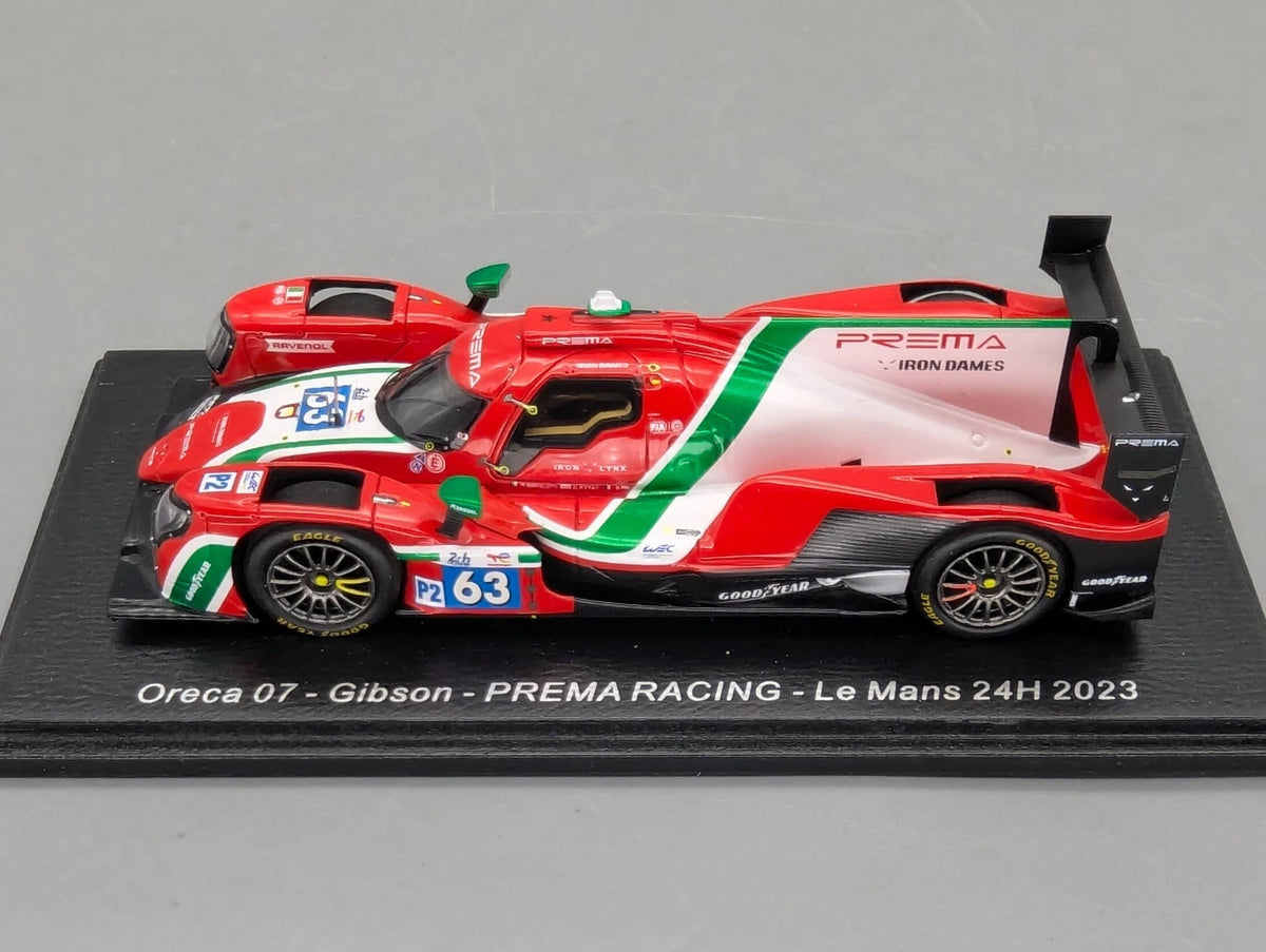 Modellautos 1:43 Spark Oreca 07 Gibson 24h Le Mans 2023 Prema #63 Vitrine
