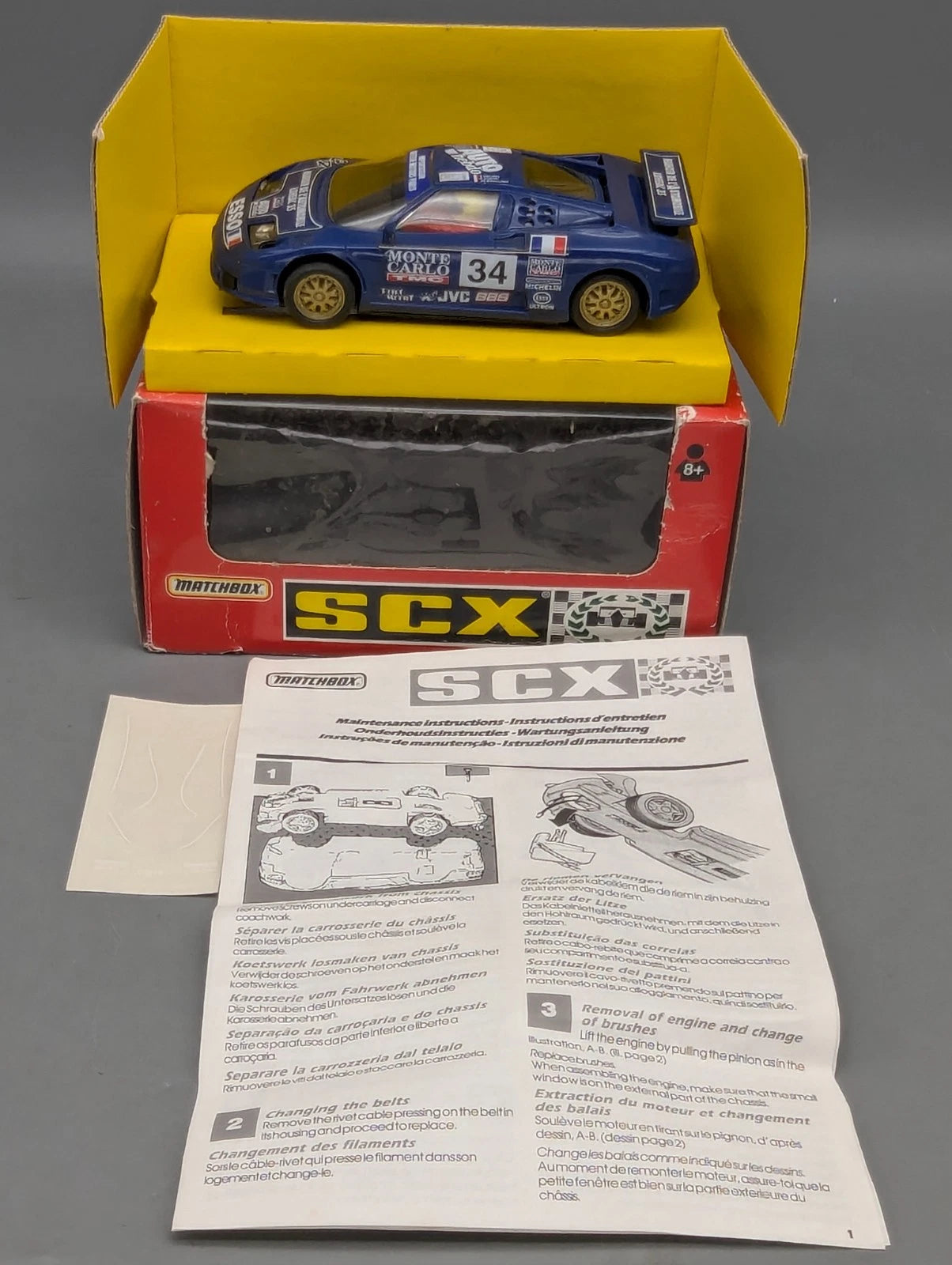 Modellautos Slotcar 1:32 Matchbox SCX  Bugatti EB 110 Le Mans 1994 #34 mit OVP