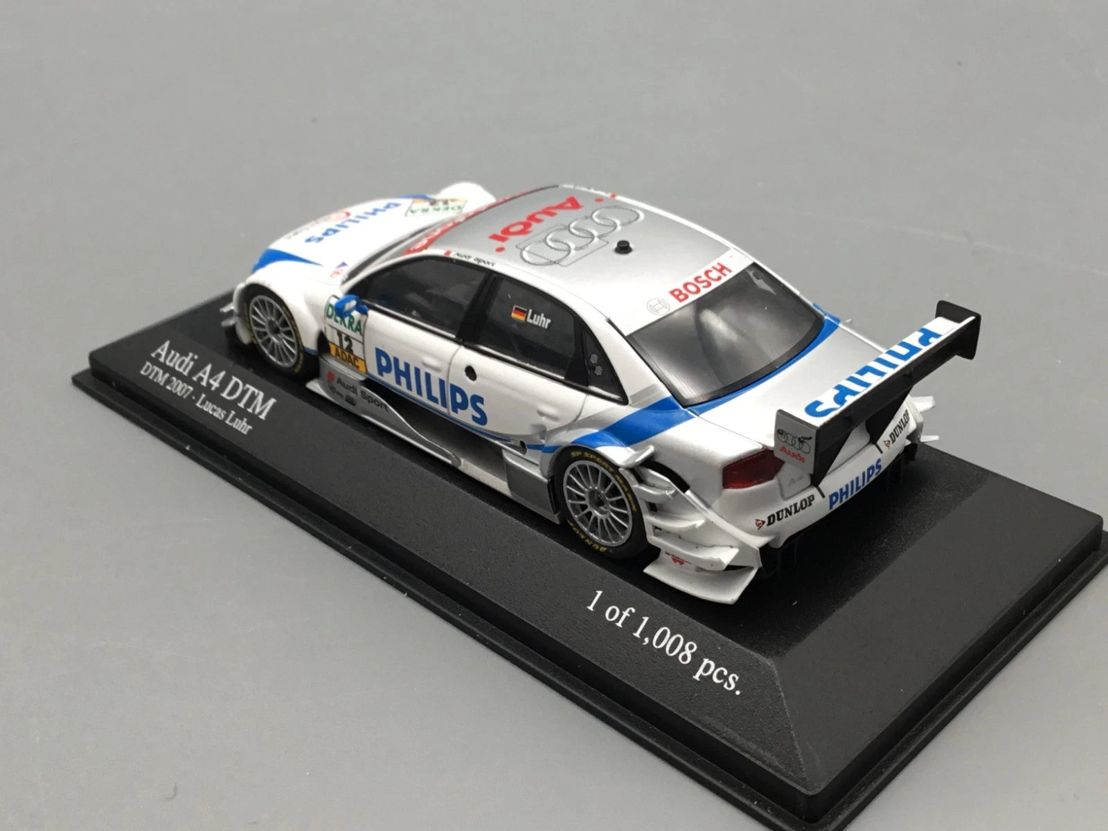 Modellautos 1:43 Minichamps Audi A4 DTM 2007 Lucas Luhr #12 in OVP