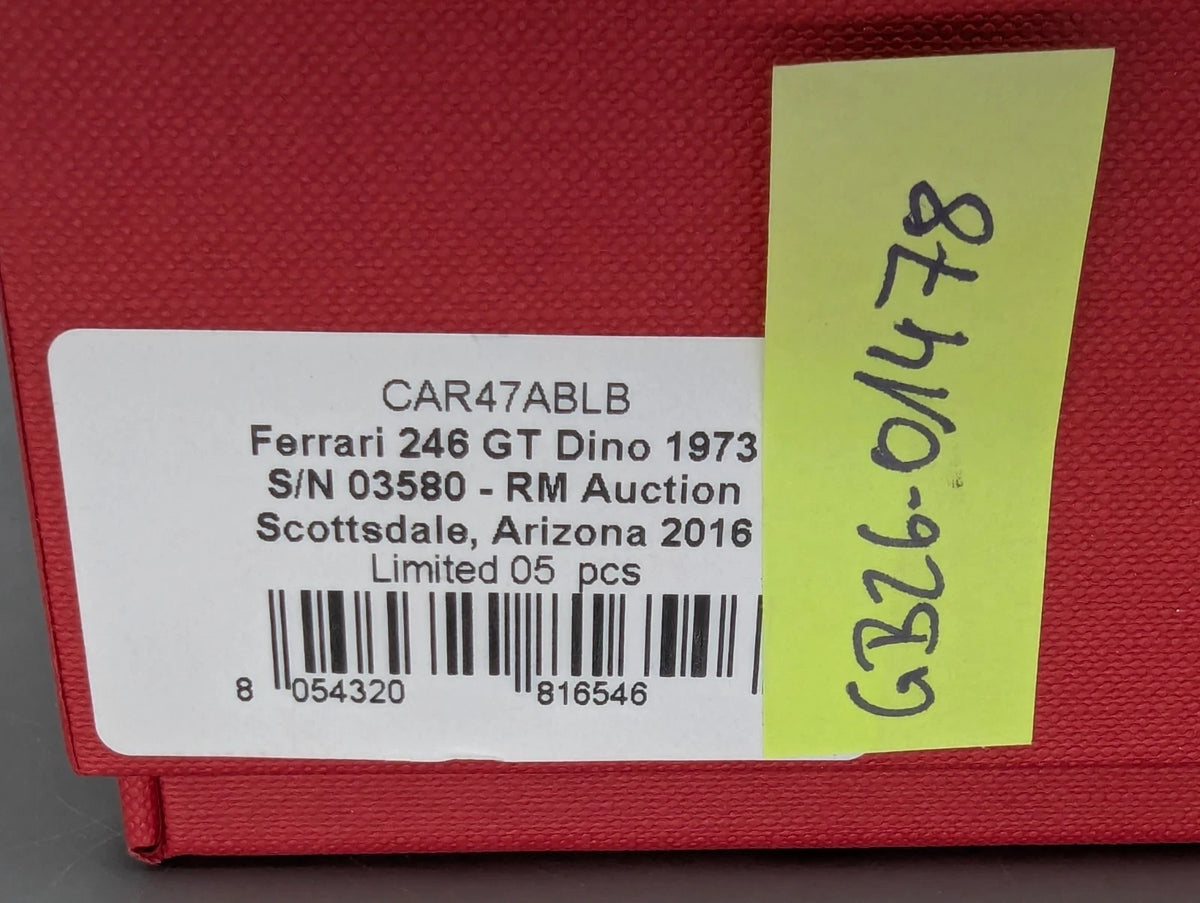 Modellautos 1:43 BBR Ferrari 246 GT Dino 1973 RM Auction 2016 01/05 mit OVP